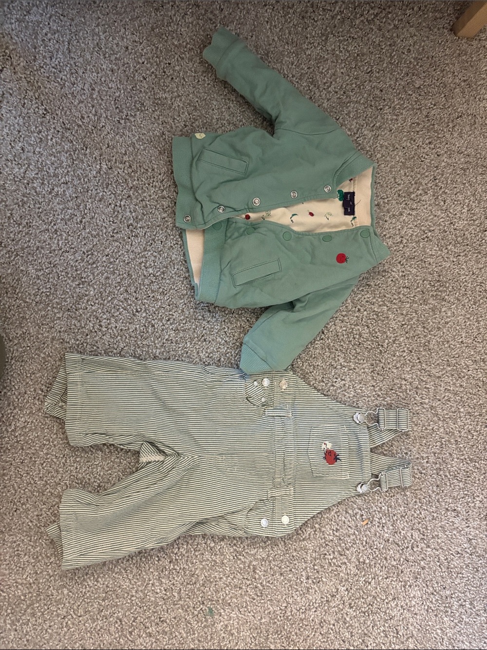 Baby romper and reversible jacket